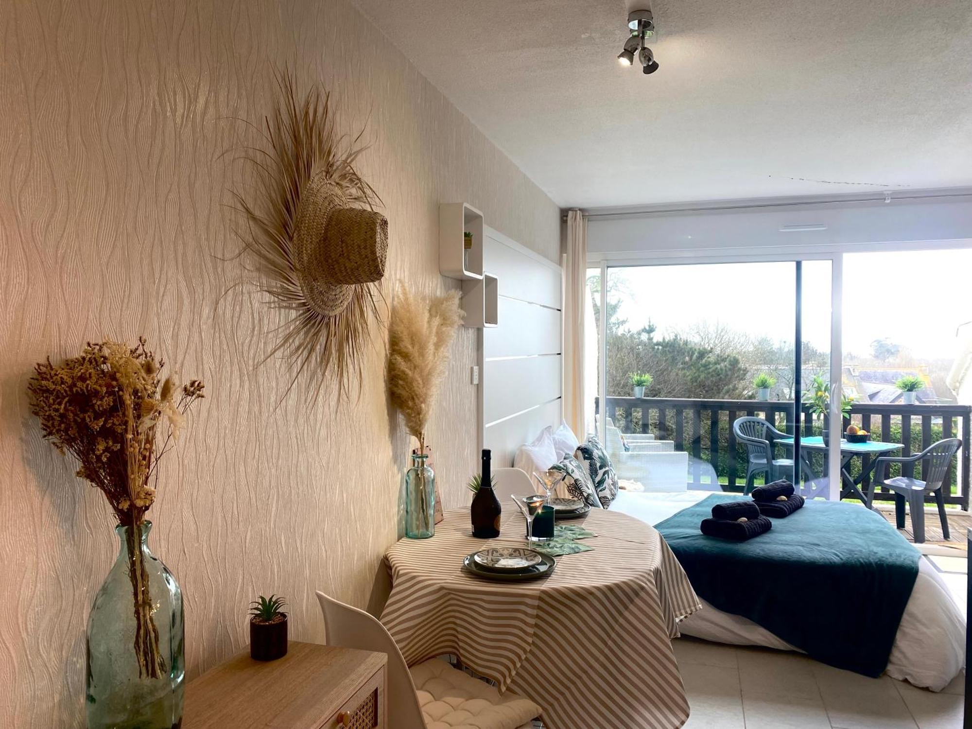 Studio Blue Horizon Vue Mer Guidel-Plage Buitenkant foto