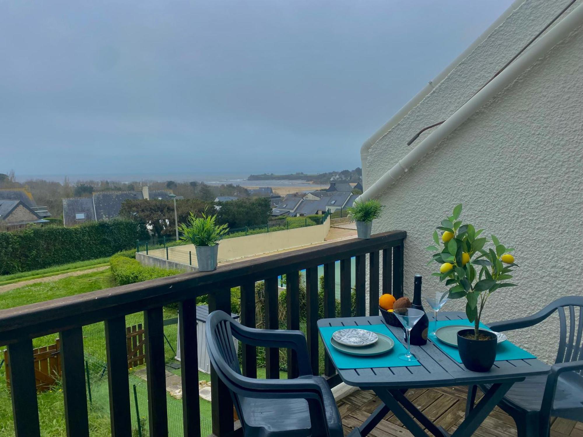 Studio Blue Horizon Vue Mer Guidel-Plage Buitenkant foto